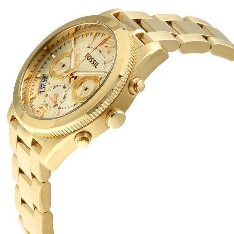 Fossil Boyfriend Gold Dial Gold Steel Strap Watch for Women - ES3884 Watches Fossil   