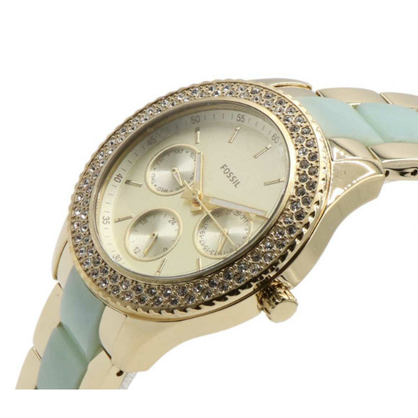 Fossil Stella Multifunction Gold Dial Two Tone Steel Strap Watch for Women - ES4757 Watches Fossil   