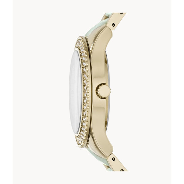 Fossil Stella Multifunction Gold Dial Two Tone Steel Strap Watch for Women - ES4757 Watches Fossil   