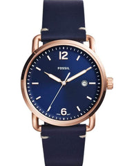 Fossil The Commuter Blue Dial Blue Leather Strap Watch for Men - FS5274 Watches Fossil   