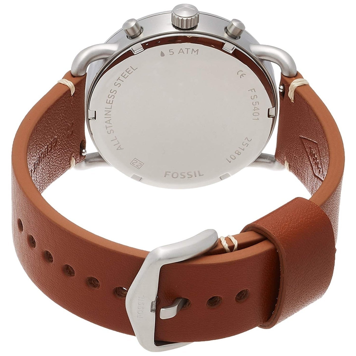 Fossil The Commuter Blue Dial Brown Leather Strap Watch for Men - FS5401 Watches Fossil   