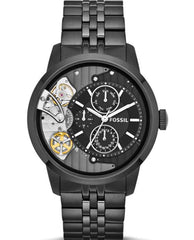 Fossil Townsman Mechanical Black Dial Black Steel Strap Watch for Men -  ME1136 Watches Fossil   