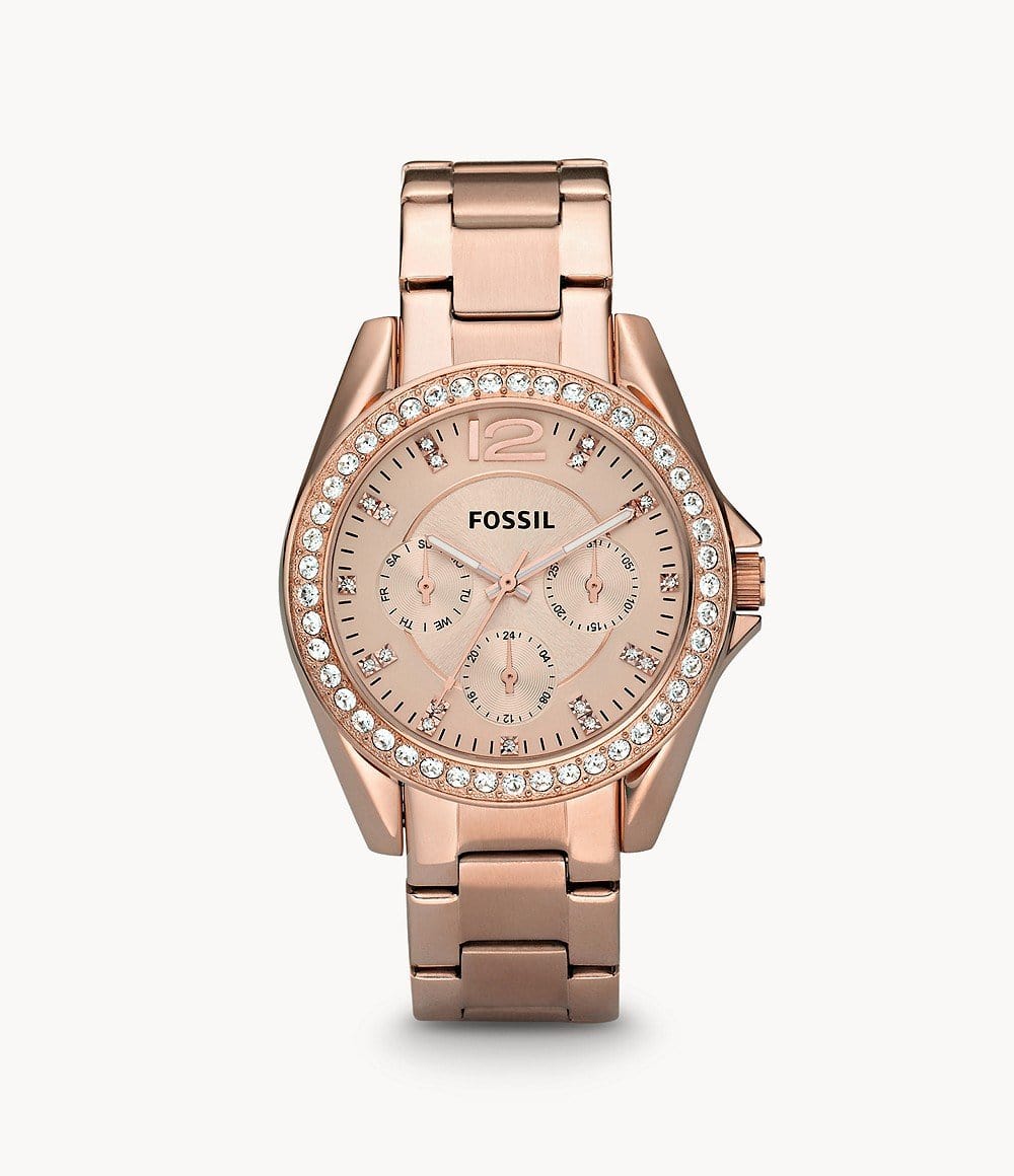 Fossil Stella Rose Gold Dial Rose Gold Steel Strap Watch for Women - ES3590 Watches Fossil   