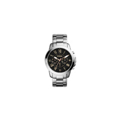 Fossil Grant Chronograph Black Dial Silver Steel Strap Watch for Men - FS4994 Watches Fossil   