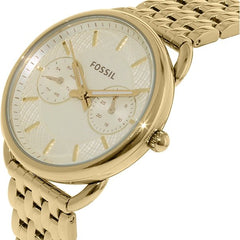 Fossil Tailor Gold Dial Gold Stainless Steel Strap Watch for Women - ES3714 Watches Fossil   