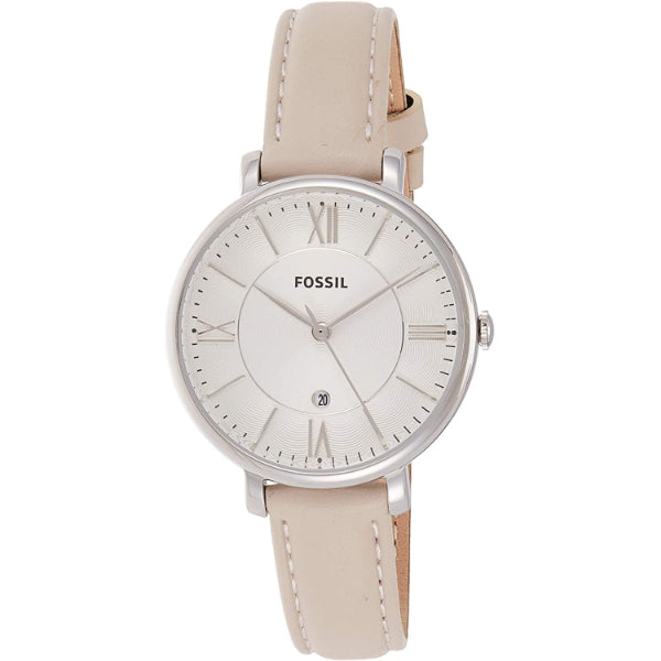 Fossil Jacqueline Beige Dial Pink Leather Strap Watch for Women - ES3793 Watches Fossil   