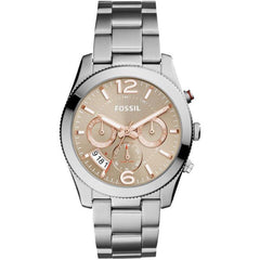 Fossil Perfect Boyfriend Taupe Dial Silver Steel Strap Watch for Women - ES4146 Watches Fossil   