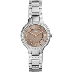 Fossil Virginia Taupe Dial Silver Steel Strap Watch for Women - ES4147 Watches Fossil   