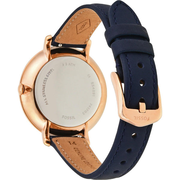 Fossil Jacqueline White Dial Blue Leather Strap Watch for Women - ES4291 Watches Fossil   