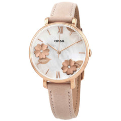 Fossil Jacqueline Three Hand Mother of Pearl Dial Pink Leather Strap Watch for Women - ES4671 Watches Fossil   