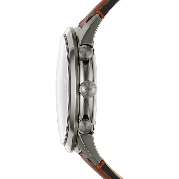 Fossil Townsman Chronograph Gray Dial Brown Leather Strap Watch for Men - FS5522 Watches Fossil   