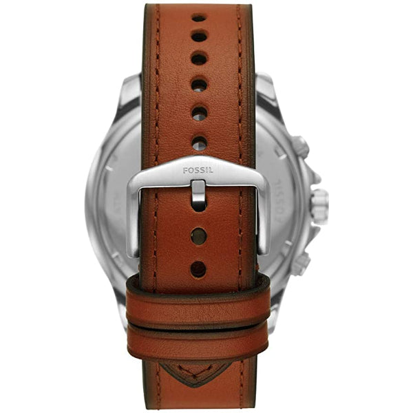 Fossil Dillinger Luggage Chronograph Green Dial Brown Leather Strap Watch for Men - FS5734 Watches Fossil   