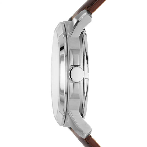 Fossil Grant Automatic Skeleton Black Dial Brown Leather Strap Watch for Men - ME3095 Watches Fossil   