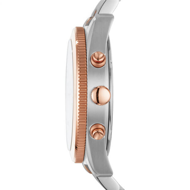 Fossil Perfect Boyfriend Mother of Pearl Dial Two Tone Steel Strap Watch for Women - ES4135 Watches Fossil   