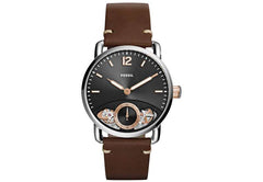 Fossil The Commuter Twist Black Dial Brown Leather Strap Watch for Men -  ME1165 Watches Fossil   