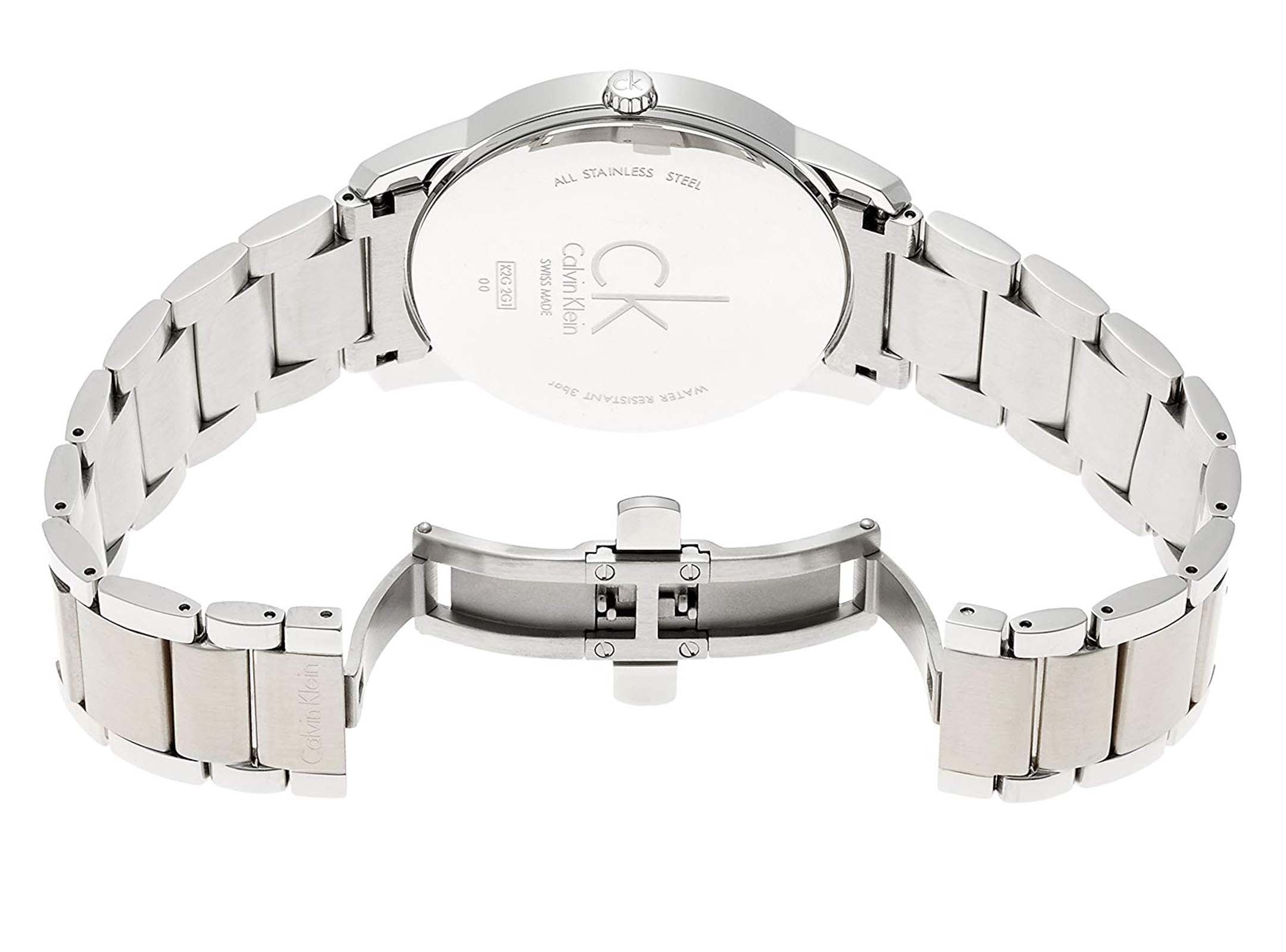 Calvin Klein City Chronograph White Dial Silver Steel Strap Watch for Men - K2G2G14X Watches Calvin Klein   