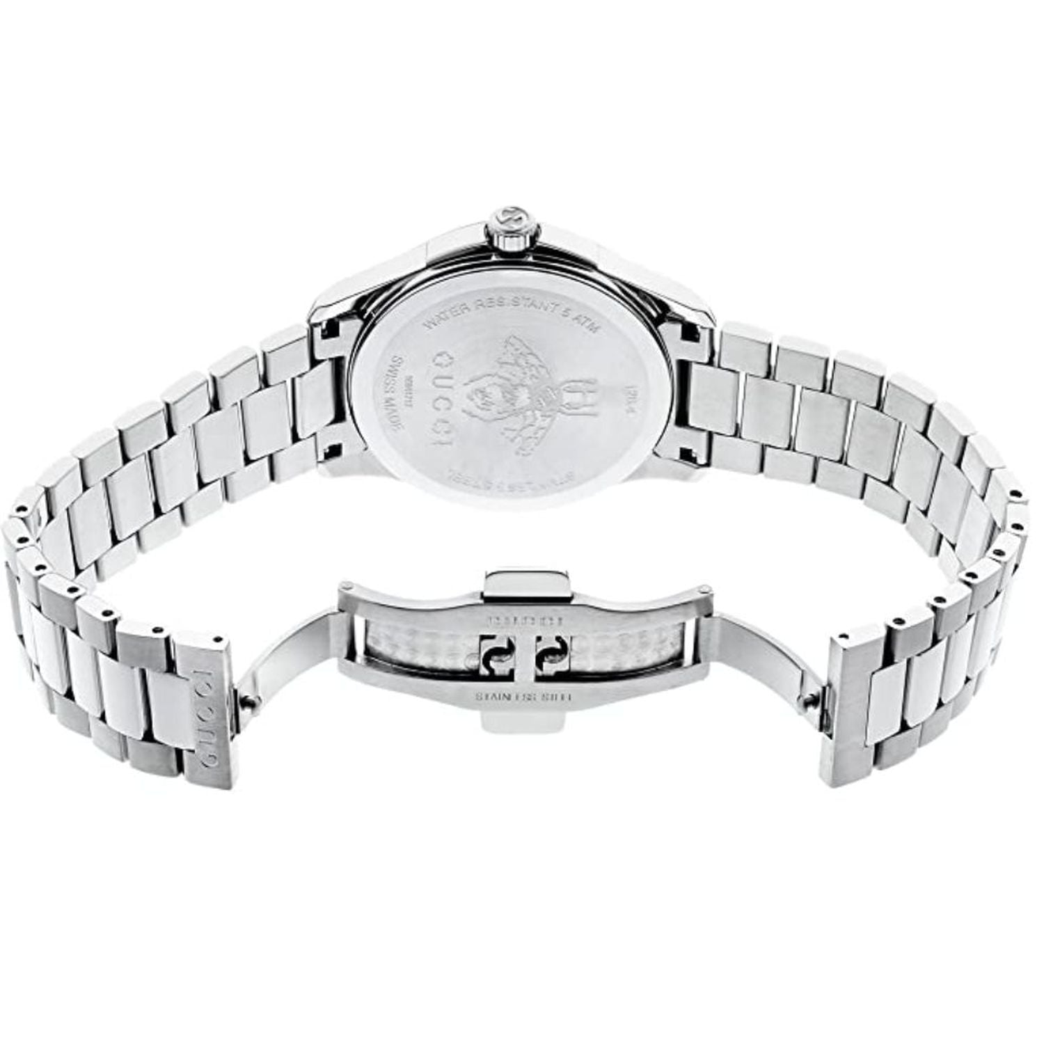 Gucci G Timeless White Dial Silver Steel Strap Watch For Women - YA1264028A Watches Gucci   