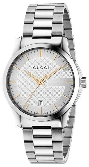 Gucci G Timeless Silver Dial Silver Steel Strap Unisex Watch - YA126442 Watches Gucci   