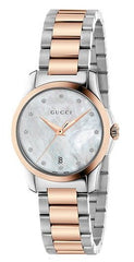 Gucci G Timeless Mother of Pearl Dial Two Tone Steel Strap Watch For Women - YA126544 Watches Gucci   