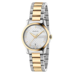 Gucci G Timeless Silver Dial Two Tone Steel Strap Watch For Women - YA126563 Watches Gucci   