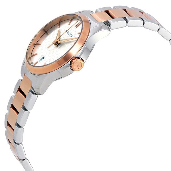 Gucci G Timeless Silver Dial Two Tone Steel Strap Watch For Women - YA126528 Watches Gucci   