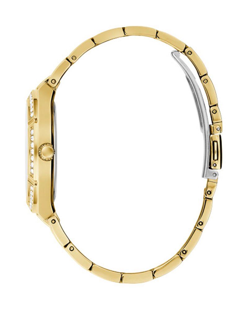 Hugo Boss Premiere White Dial Gold Steel Strap Watch for Women - 1502445 Watches Hugo Boss   