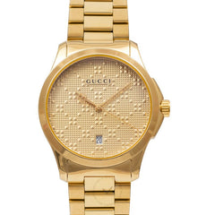 Gucci G Timeless Yellow Gold Dial Yellow Gold Steel Strap Unisex Watch - YA126461 Watches Gucci   