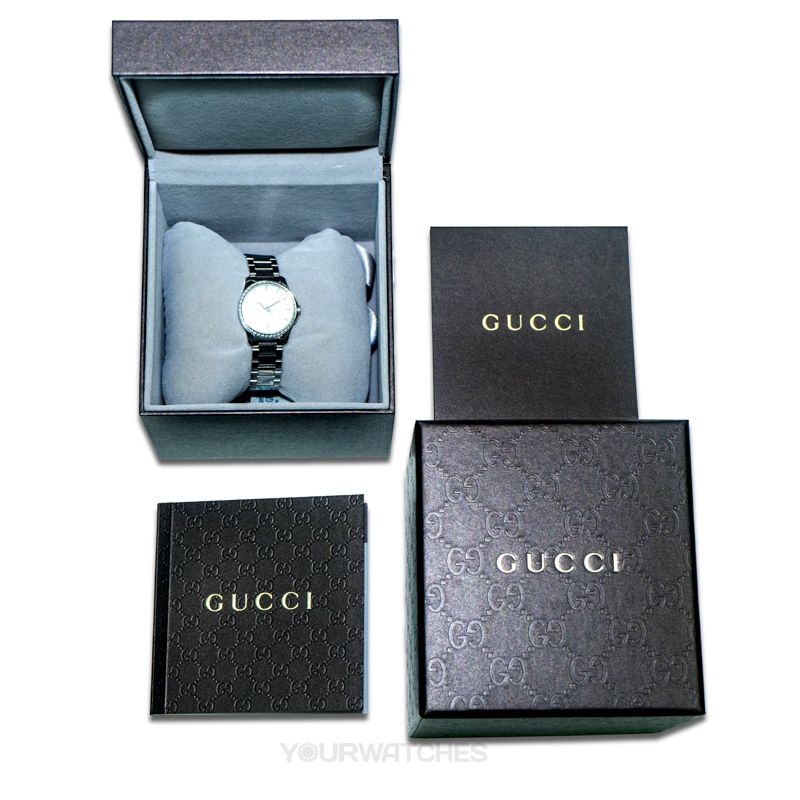 Gucci G Timeless Mother of Pearl Dial Silver Steel Strap Watch For Women - YA126543 Watches Gucci   