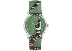 Gucci G Timeless Le Marche Des Merveilles Green Dial Green Leather Strap Watch Unisex - YA1264081 Watches Gucci   