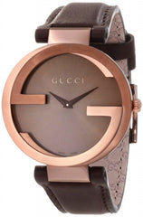 Gucci Interlocking Brown Dial Brown Leather Strap Watch For Women - YA133309 Watches Gucci   