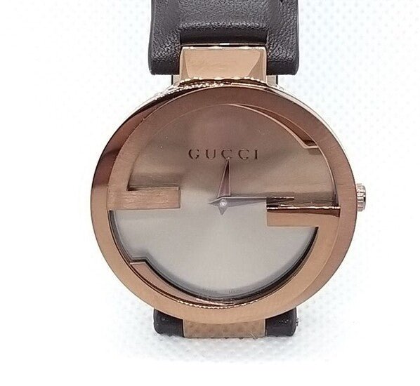 Gucci Interlocking Brown Dial Brown Leather Strap Watch For Women - YA133309 Watches Gucci   