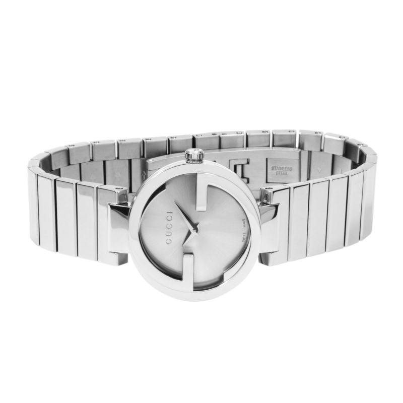 Gucci G Interlocking Silver Dial Silver Steel Strap Watch For Women - YA133503 Watches Gucci   