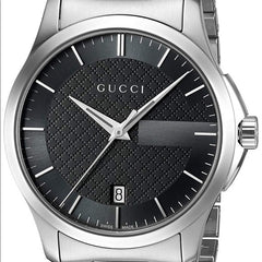 Gucci G Timeless Black Dial Silver Steel Strap Unisex Watch - YA126457 Watches Gucci   