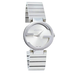 Gucci G Interlocking Silver Dial Silver Steel Strap Watch For Women - YA133503 Watches Gucci   