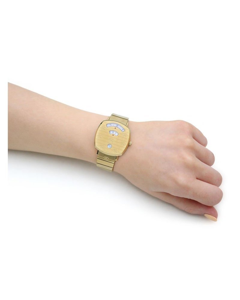 Gucci Grip Yellow Gold Dial Yellow Gold Steel Strap Unisex Watch -  YA157403 Watches Gucci   