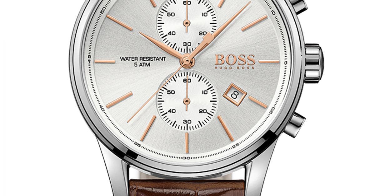 Hugo Boss Jet White Dial Brown Leather Strap Watch for Men - 1513280 Watches Hugo Boss   