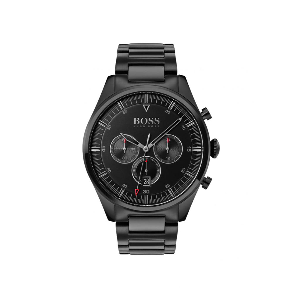 Hugo Boss Pioneer Black Dial Black Steel Strap Watch for Men - 1513714 Watches Hugo Boss   