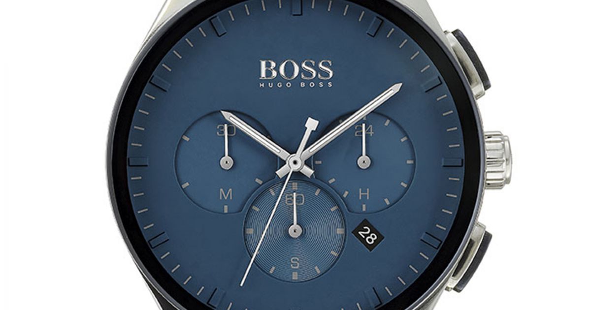 Hugo Boss Peak Chronograph Blue Dial Silver Steel Strap Watch for Men - 1513763 Watches Hugo Boss   