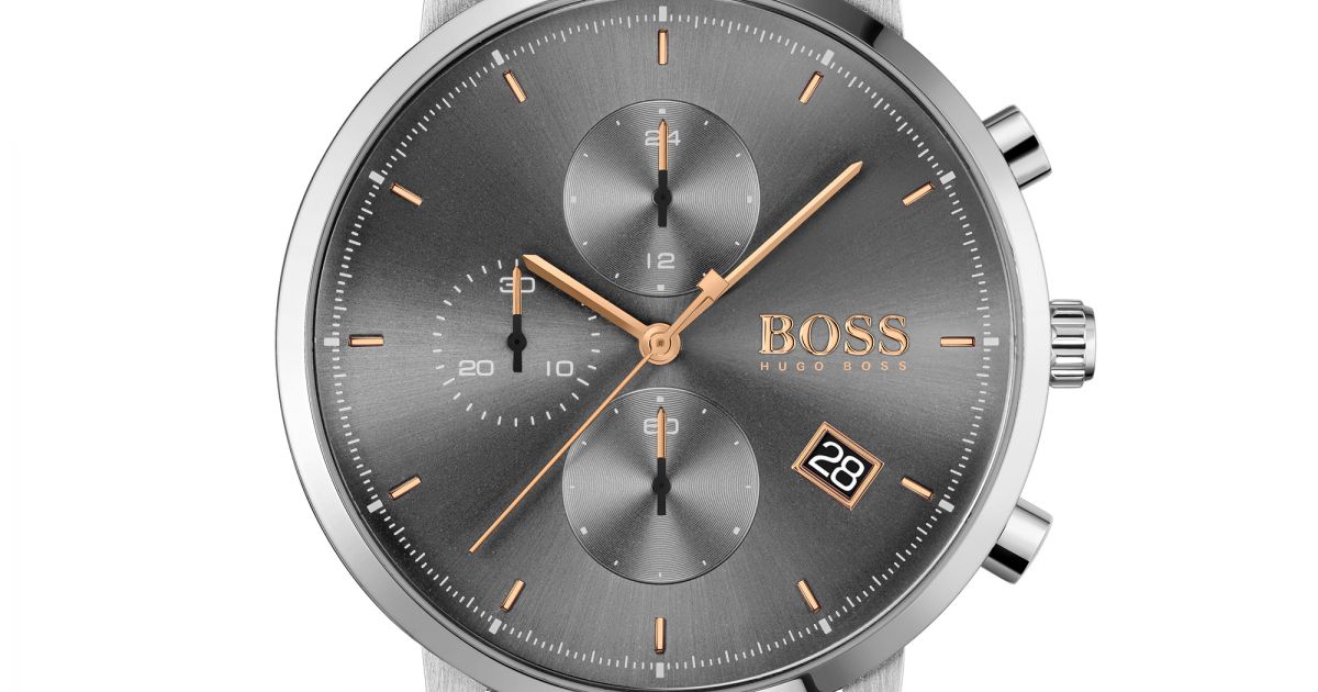 Hugo Boss Integrity Grey Dial Silver Mesh Bracelet Watch for Men - 1513807 Watches Hugo Boss   