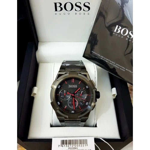 Hugo Boss Supernova Grey Dial Grey Steel Strap Watch for Men - 1513361 Watches Hugo Boss   