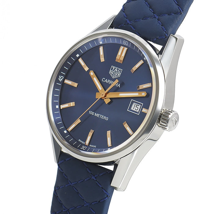 Tag Heuer Carrera Quartz 39mm Blue Dial Blue Calfskin Strap Watch for Women - WAR1112.FC6391 Watches Tag Heuer   