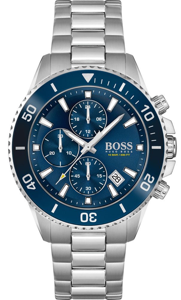 Hugo Boss Admiral Blue Dial Silver Steel Strap Watch for Men - 1513907 Watches Hugo Boss   