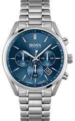 Hugo Boss Champion Blue Dial Silver Steel Strap Watch for Men - 1513818 Watches Hugo Boss   