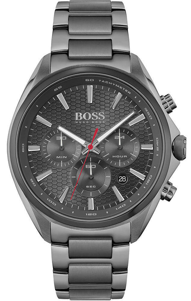 Hugo Boss Distinct Grey Dial Gren Steel Strap Watch for Men - 1513858 Watches Hugo Boss   