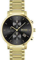 Hugo Boss Integrity Chronograph Grey Dial Gold Steel Strap Watch for Men - 1513781 Watches Hugo Boss   