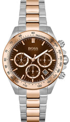 Hugo Boss Novia Brown Dial Two Tone Steel Strap Watch for Women - 1502617 Watches Hugo Boss   