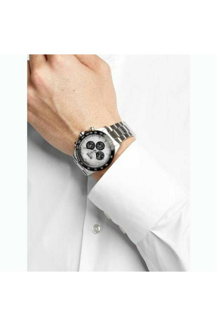 Hugo Boss Ikon White Dial Silver Steel Strap Watch for Men - 1512964 Watches Hugo Boss   