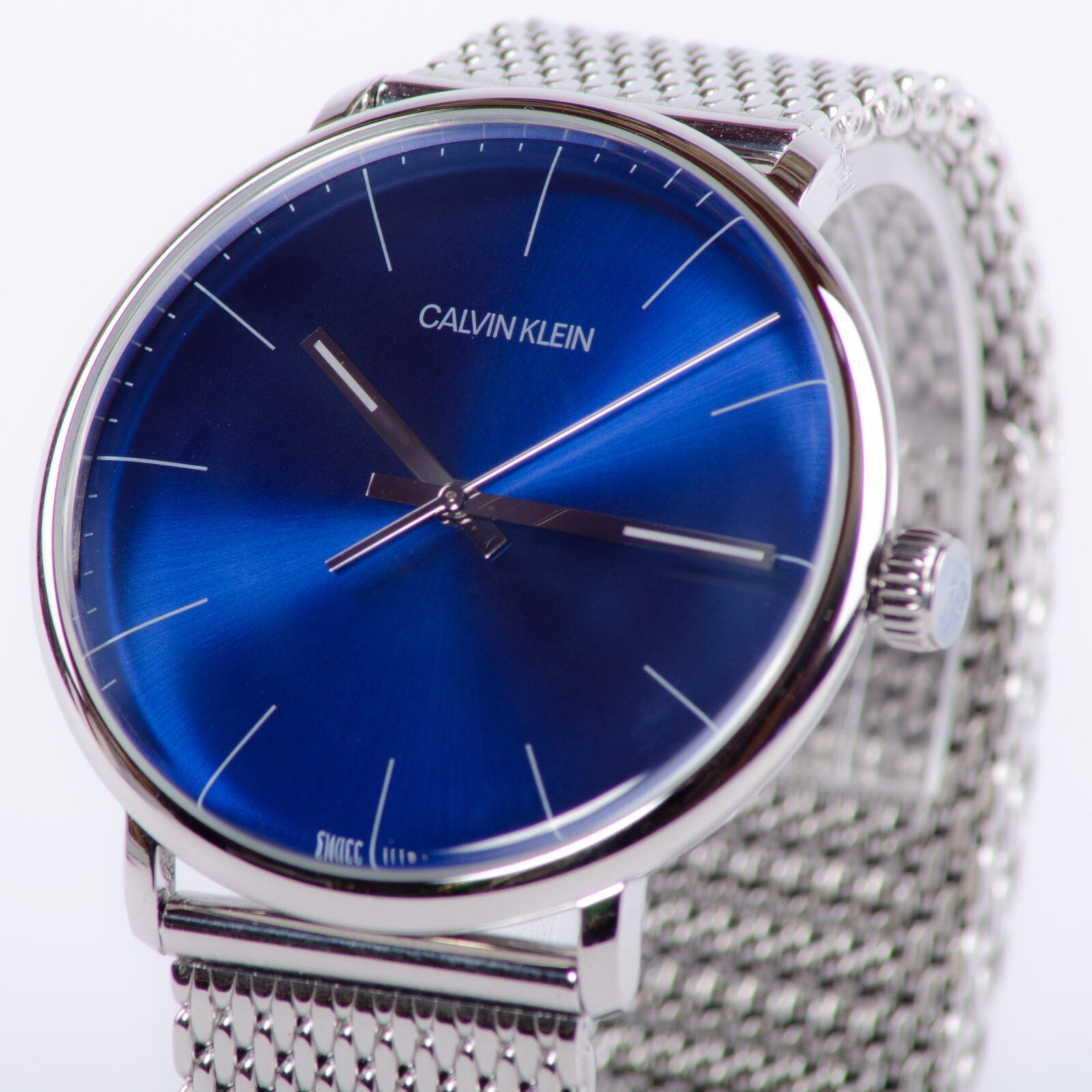 Calvin Klein High Noon Quartz Blue Dial Silver Mesh Bracelet Watch for Men - K8M2112N Watches Calvin Klein   