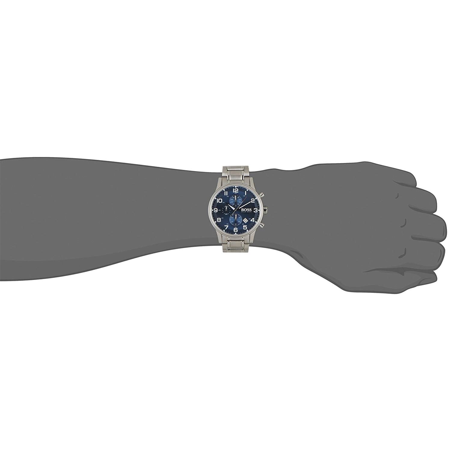 Hugo Boss Aeroliner Blue Dial Silver Steel Strap Watch for Men - 1513183 Watches Hugo Boss   