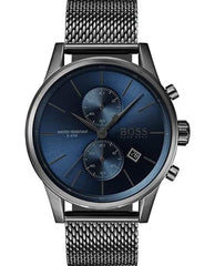 Hugo Boss Jet Blue Dial Gunmetal Mesh Bracelet Watch for Men  - 1513677 Watches Hugo Boss   